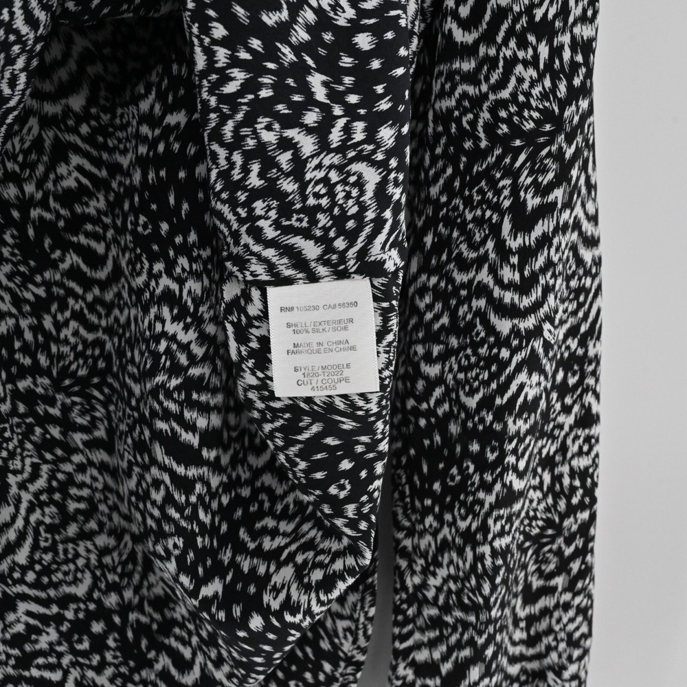 Joie Silk‎ Animal Print Blouse Womens Size S Black White Top Abstract Capsule - Picture 7 of 12